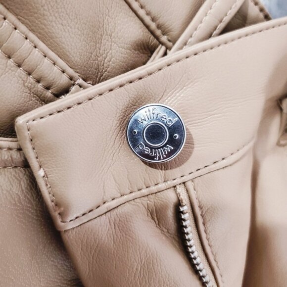 Aritzia Wilfred "Melina" Straight Fit Tan Vegan Leather Pants- New - Picture 11 of 16